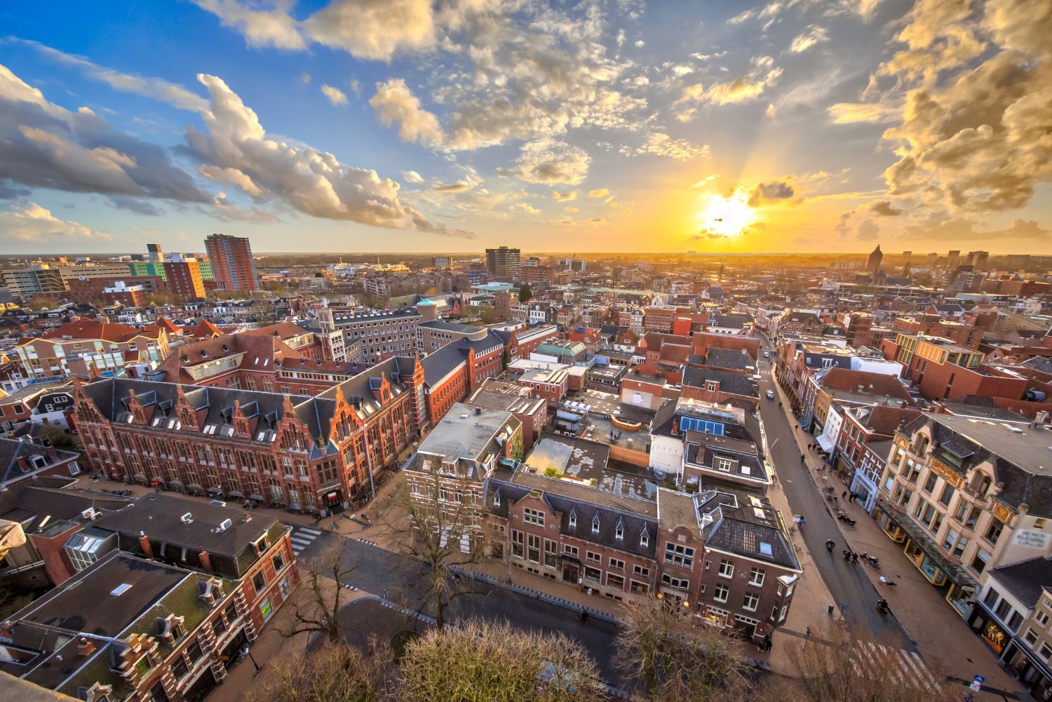 Binnenstad van Groningen van bovenaf